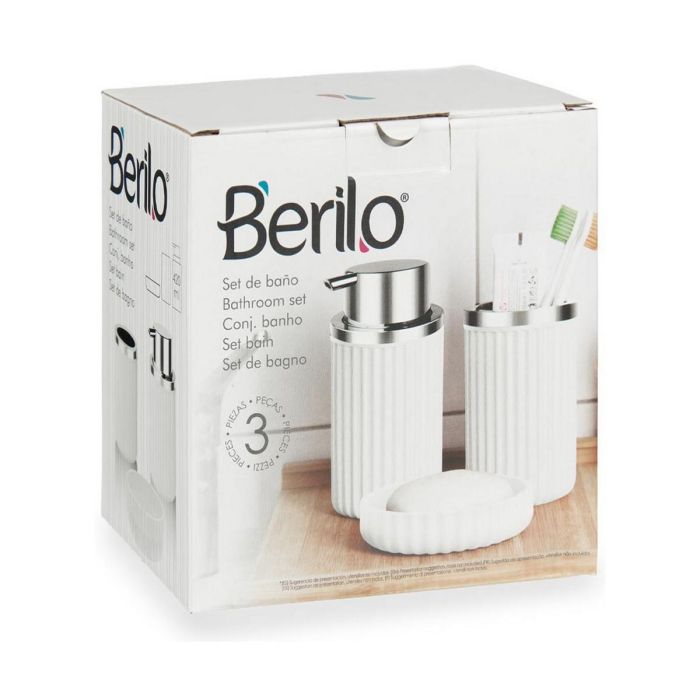 Set de Baño Berilo 3318-1 3318-1 Blanco Plástico 10,5 x 16,5 x 15,5 cm 2