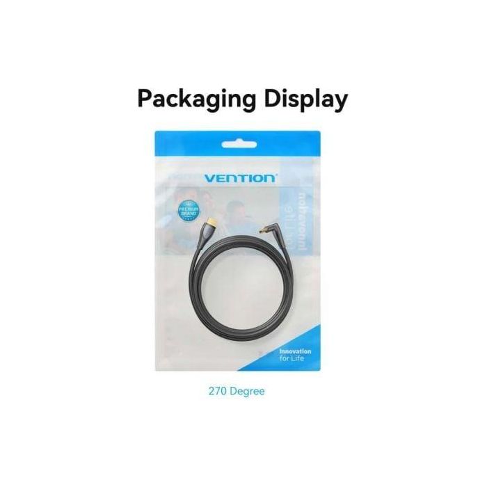 Cable HDMI 2.0 4K Acodado Vention ALQBF/ HDMI Macho - HDMI Macho/ 1m/ Negro 1 Cable HDMI 2.0 4K Acodado Vention ALQBF/ HDMI Macho - HDMI Macho/ 1m/ Negro 1