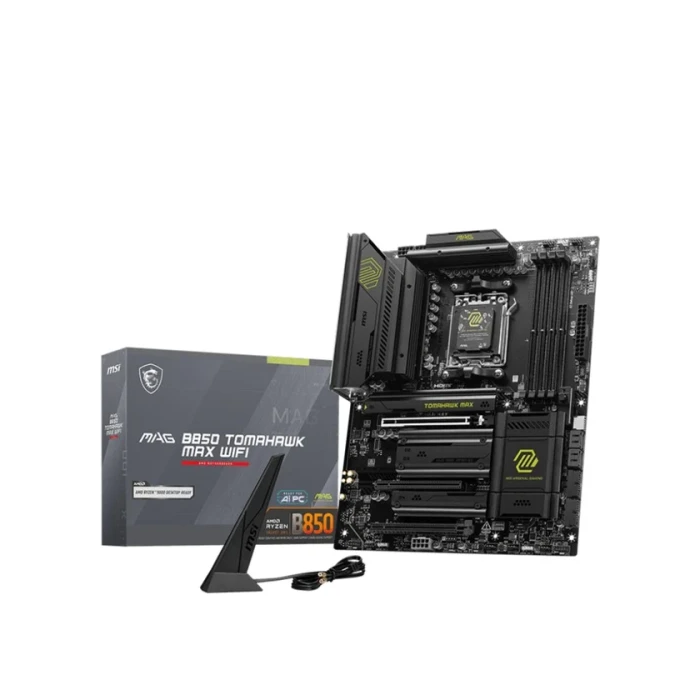 MSI 911-7E62-02S Placa Base MAG B850 TOMAHAWK MAX WiFi AMD AM5 DDR5 256GB ATX con Wi-Fi 7