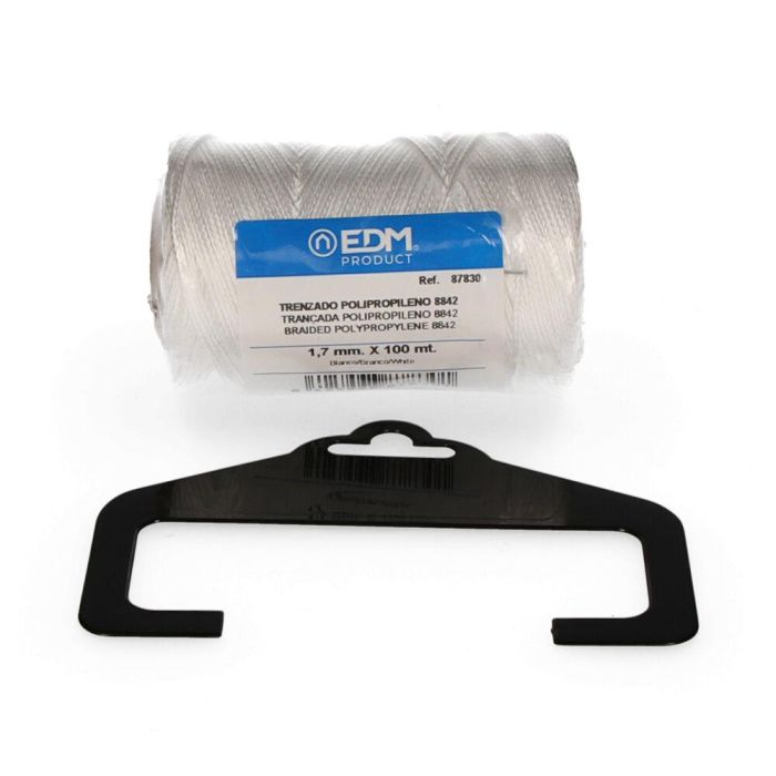 Edm Cordón trenzado polipropileno 8842 blanco, 1,7 mm x 100 m para albañilería, agricultura, bricolaje 0 Edm Cordón trenzado polipropileno 8842 blanco, 1,7 mm x 100 m para albañilería, agricultura, bricolaje 0