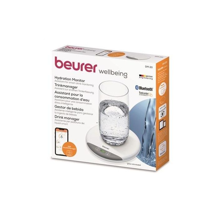 Beurer DM-20 Monitorizador de Hidratación, Posavasos con Registro de Bebida e Indicador LED, Compatible con App Health Manager 10 Beurer DM-20 Monitorizador de Hidratación, Posavasos con Registro de Bebida e Indicador LED, Compatible con App Health Manager 10