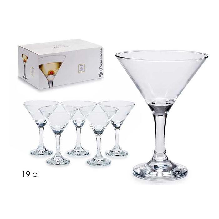 Pasabahce Juego 6 Copas Martini Bistro 190 ml Vidrio Transparente 33x15x22 cm (Set de 4)