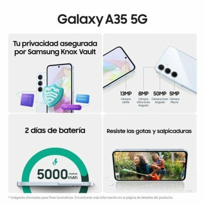 Smartphone Samsung Galaxy A35 6,7" Octa Core 1 TB 256 GB Azul 8 GB RAM 4