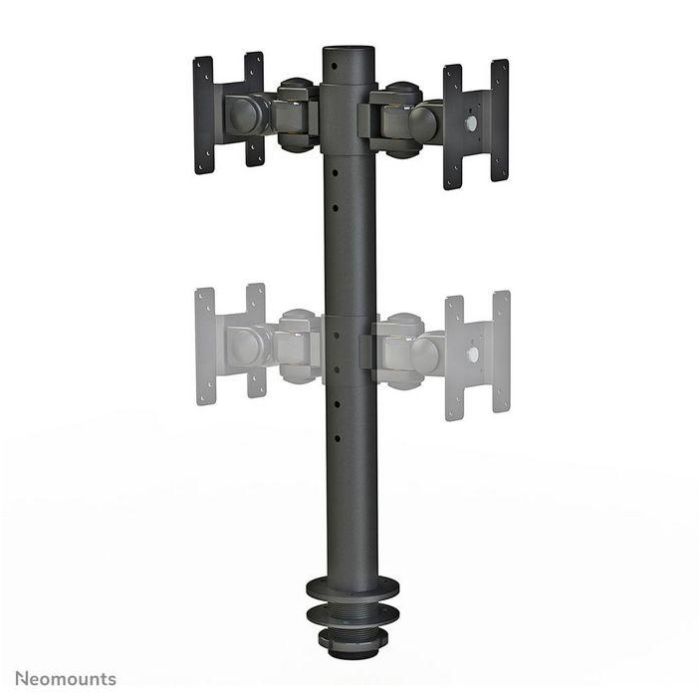 Neomounts Tilt/Turn/Rotate Dual Desk Mount (Grommet) For Two 10-27" Monitor Screens Back To Back, Height Adjustable - Black 2 Neomounts Tilt/Turn/Rotate Dual Desk Mount (Grommet) For Two 10-27" Monitor Screens Back To Back, Height Adjustable - Black 2