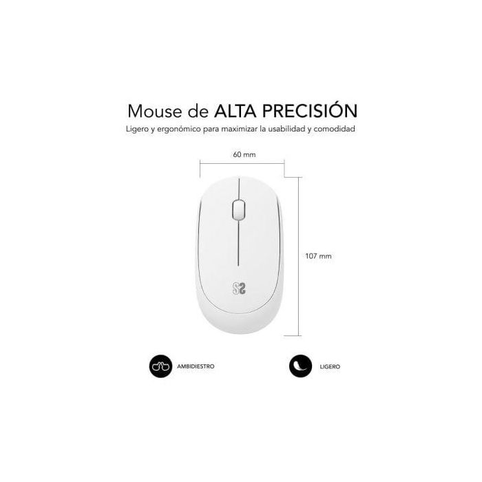 Ratón Inalámbrico Subblim Business Plus Silencioso/ Hasta 1200 DPI/ Blanco 2 Ratón Inalámbrico Subblim Business Plus Silencioso/ Hasta 1200 DPI/ Blanco 2