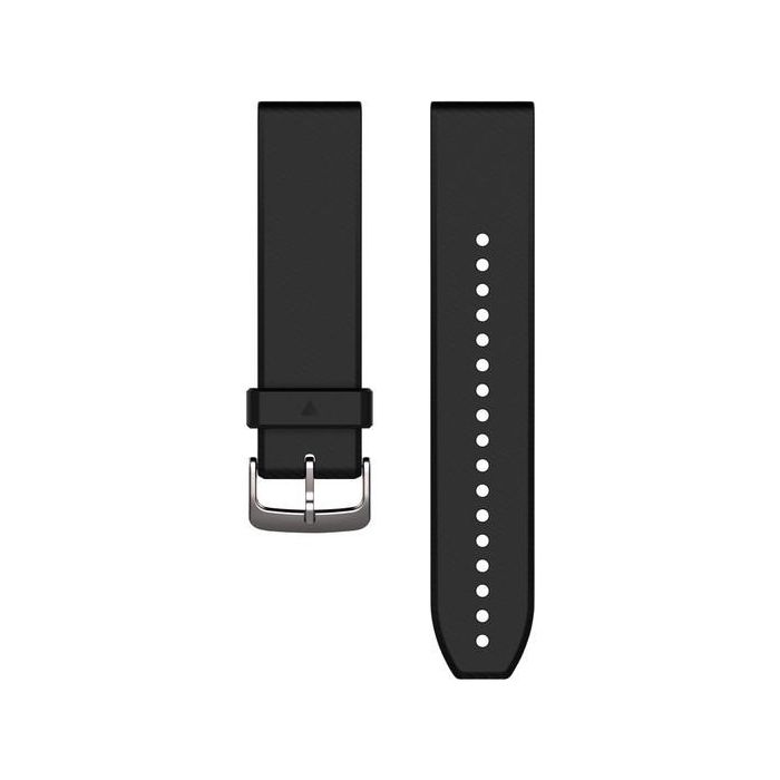 Garmin QuickFit 22mm Correa de repuesto de silicona negra/plateada