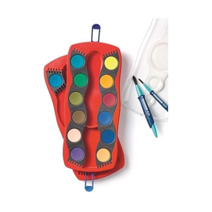 FABER-CASTELL Farbkasten Connector 24 colores rojo