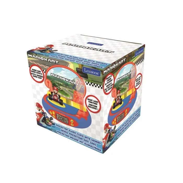 Lexibook Reloj Despertador Proyector Mario Kart con Sonidos de Videojuegos Nintendo 2