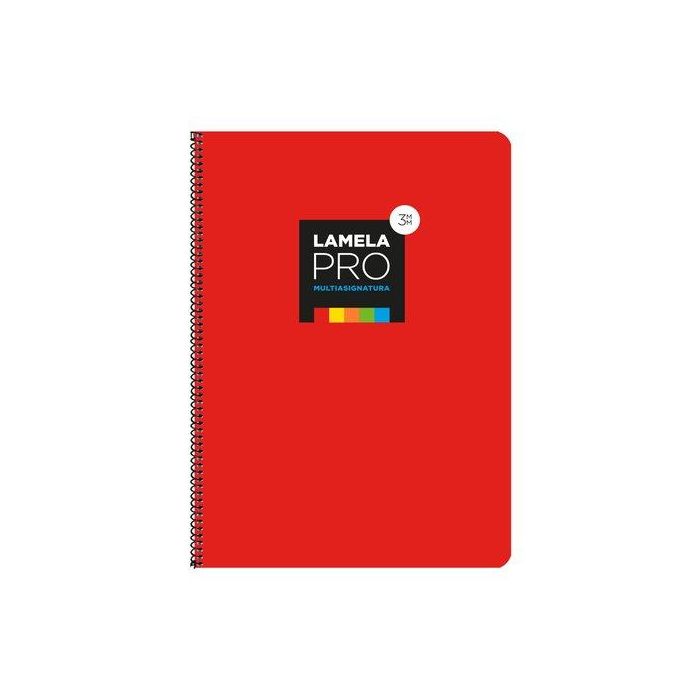 Lamela Bloc Tapa Extra Dura Fº 100H Cuadrovia 3 Mm Rojo (5 Colores En Banda) (Set de 5)
