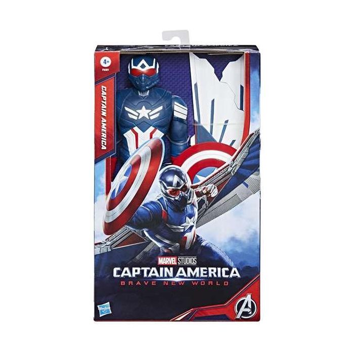 Hasbro F9301 Figura Deluxe de Acción Capitán América Titan Hero 30 cm con Escudo y Alas Removibles | Colección Marvel Avengers