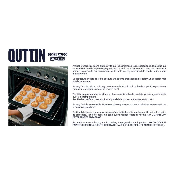 Quttin Tapete de Horno de Silicona Antiadherente 30 x 40 cm para Cocina y Repostería Reutilizable (24 Unidades) 3