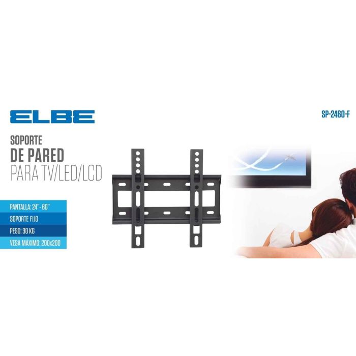 Elbe SP-2460-F Soporte Pared Fijo para TV 24'-40' hasta 15Kg, Compatible VESA 1 Elbe SP-2460-F Soporte Pared Fijo para TV 24'-40' hasta 15Kg, Compatible VESA 1