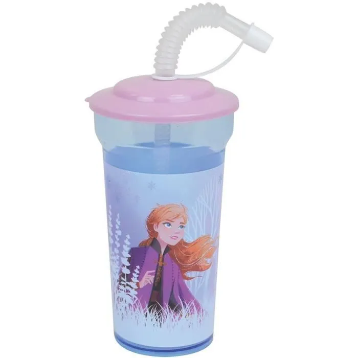 Fun House Disney Frozen Set de Vajilla 006379 - Plato Hondo, Plato Llano, Taza, Botella y Vaso con Pajita 3