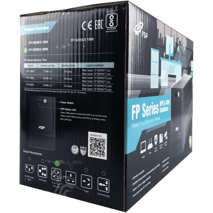 FSP FP 1500 Tower Line-interactive 1500VA 900W 2x12V/9Ah 4xSchuko 4