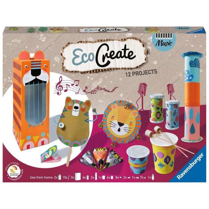 Ravensburger 20229 EcoCreate Juguete de Manualidades con Reciclaje para Crear Instrumentos Musicales Eco-responsable +6 Años