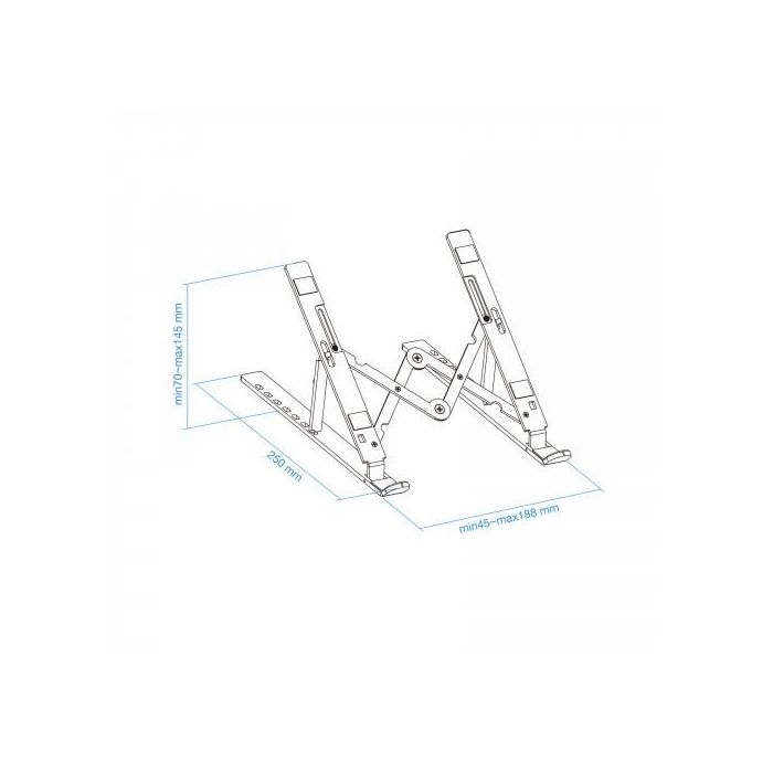 TooQ TQLRS0033-AL Soporte para Portátiles hasta 15" y Tablets Elevador Plegable Plata 5