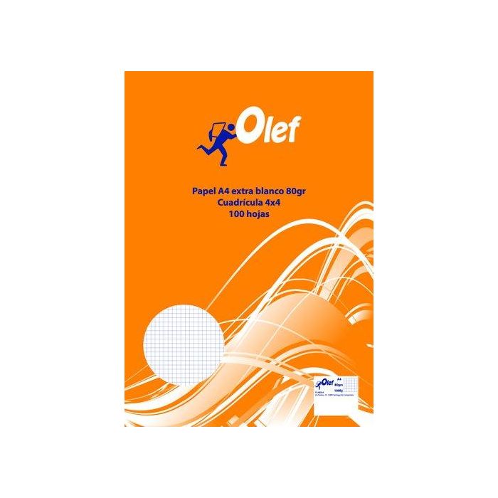 Papel A4 Olef 80G 100H Cuadric.4X4 (Set de 25)