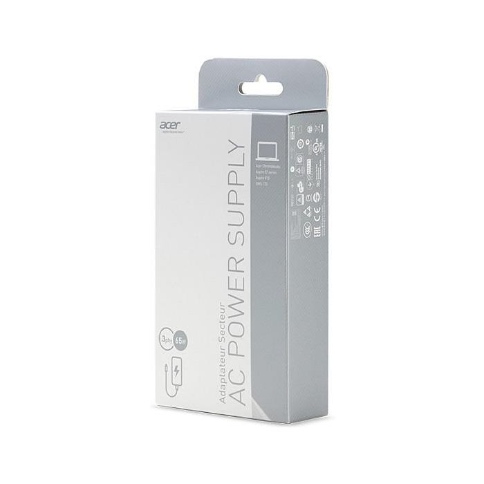 Acer Cargador Adaptador de Corriente 65W 19V Negro EU para Portátil Aspire Switch 11 SW5-171 y Switch 12 2