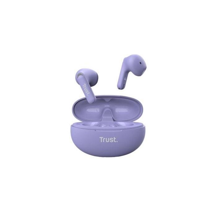 Auriculares Bluetooth Trust Yavi ENC con estuche de carga/ Morados Auriculares Bluetooth Trust Yavi ENC con estuche de carga/ Morados