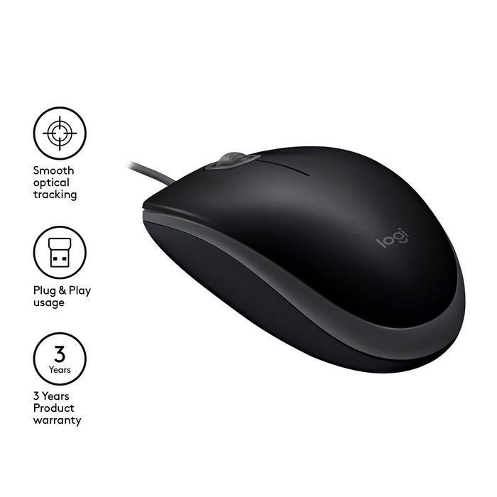 Logitech B110 Silent Ratón USB Óptico Silencioso Plug & Play Ambidextro Negro 5 Logitech B110 Silent Ratón USB Óptico Silencioso Plug & Play Ambidextro Negro 5