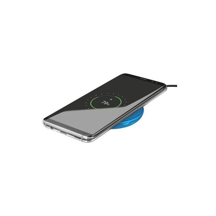 CARGADOR INALÁMBRICO TRUST URBAN PRIMO AZUL - TOCAR Y CARGAR - INDICADOR CARGA LED - PARA SMARTPHONES MÓVILES COMPATIBLES CON CARGA QI