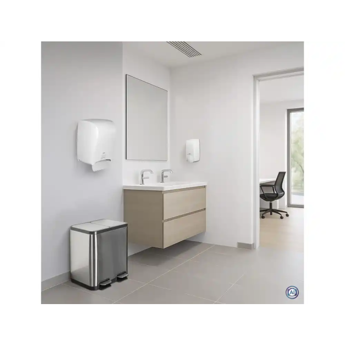 Maul Papelera Metálica Cycle Acero Inoxidable con Pedal 40 Litros Doble Compartimento 1