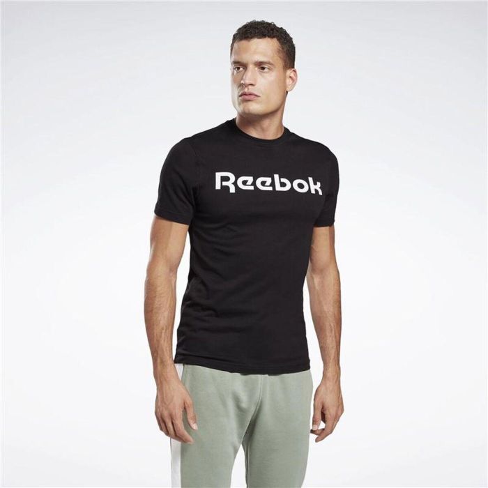 Camiseta de Manga Corta Hombre Reebok Graphic Series Linear Logo Negro 11