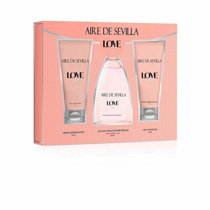 Aire Sevilla Cofre Regalo Mujer Aire de Sevilla Love Eau de Toilette Vaporizador 150ml + Gel Ducha 150ml + Crema Corporal 150ml Lote 3 pz