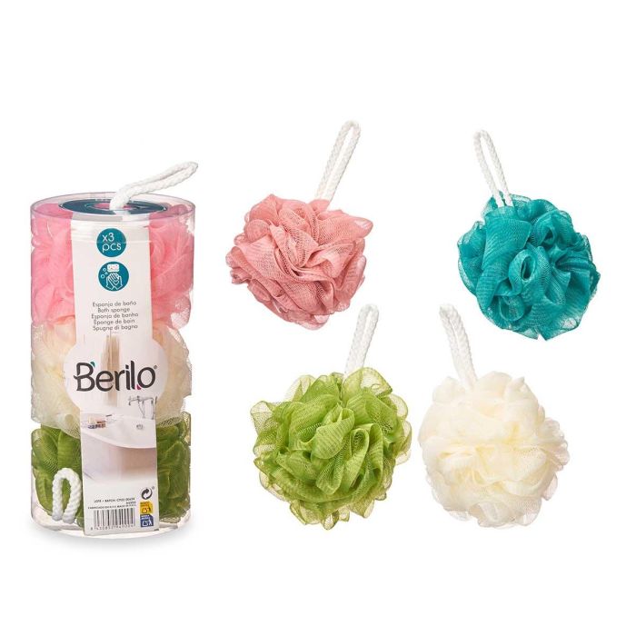 Berilo Set de 3 Pompones para Baño de PVC, 11x21x11 cm, Colores Surtidos (12 Unidades) Berilo Set de 3 Pompones para Baño de PVC, 11x21x11 cm, Colores Surtidos (12 Unidades)