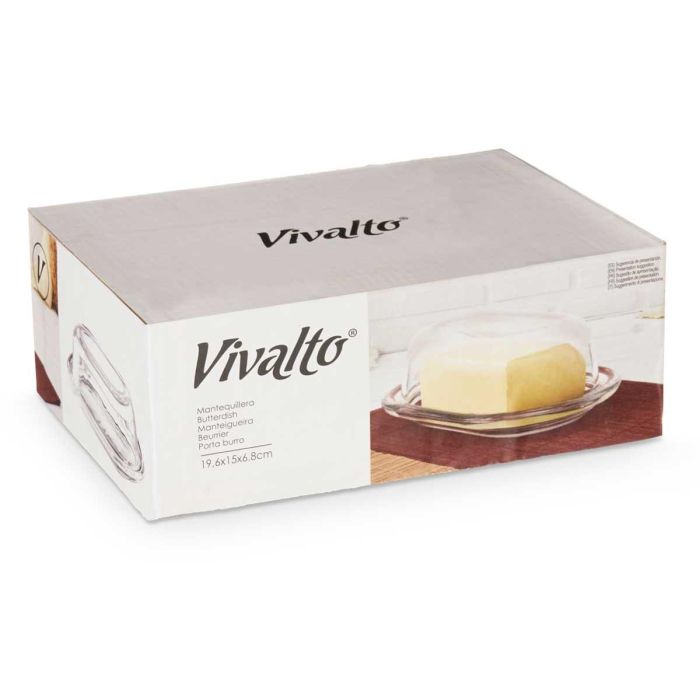 Mantequillera Vidrio Lisa Vivalto 20X6CM (12 Unidades) 2 Mantequillera Vidrio Lisa Vivalto 20X6CM (12 Unidades) 2