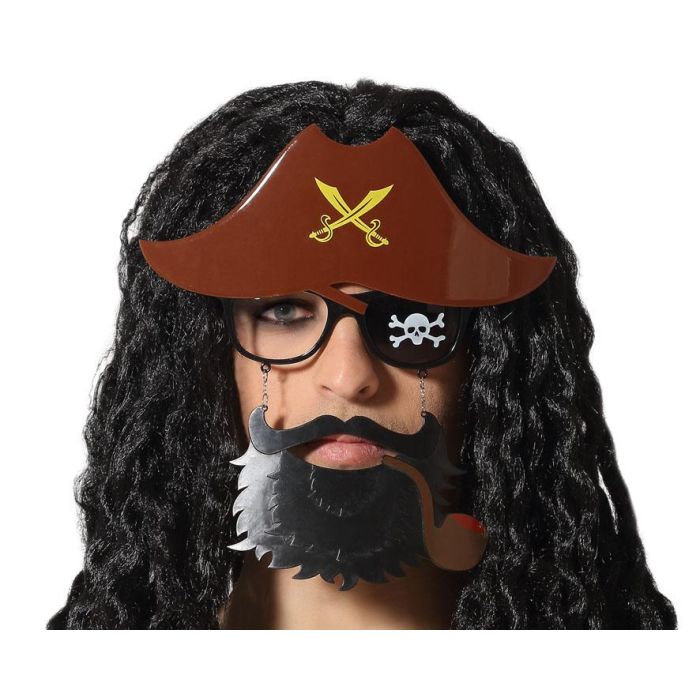 Gafas Piratas Con Pipa Barba Sombrero Corsario Divertidas Disfraz Fiesta Carnaval
