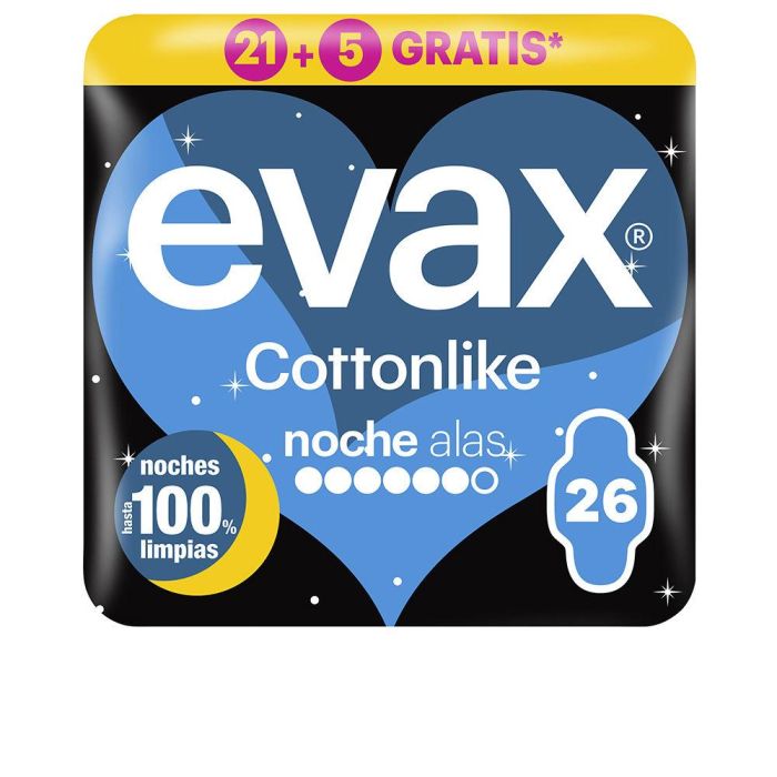 Evax Cottonlike Compresas Noche con Alas 26 unidades