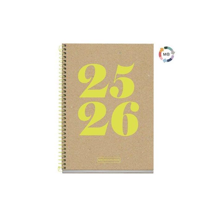 Agenda Escolar (2025-26) Miquelrius Recycled Espiral Tapa Extra Activa 8º 117X174 S/V Apais. Year