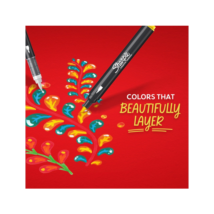 Sharpie Rotulador Acrílico Punta Redonda Blíster 2 Unidades Blanco y Negro para Múltiples Superficies