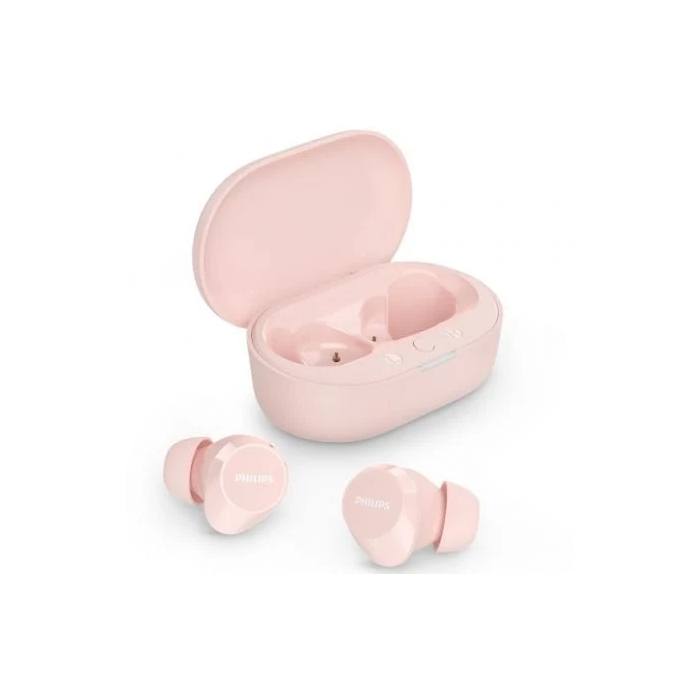 Philips Auriculares Bluetooth TAT1209 Rosa con Estuche de Carga, Autonomía 6h