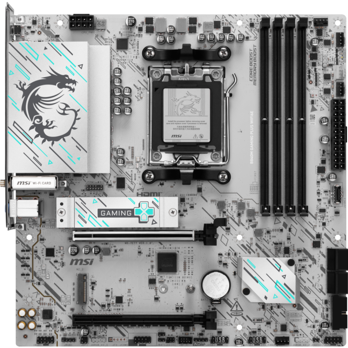 MSI B840M GAMING PLUS WiFi 6E Placa Base AMD Zócalo AM5 Micro ATX DDR5 para AMD Ryzen 7000/8000/9000 Series MSI B840M GAMING PLUS WiFi 6E Placa Base AMD Zócalo AM5 Micro ATX DDR5 para AMD Ryzen 7000/8000/9000 Series