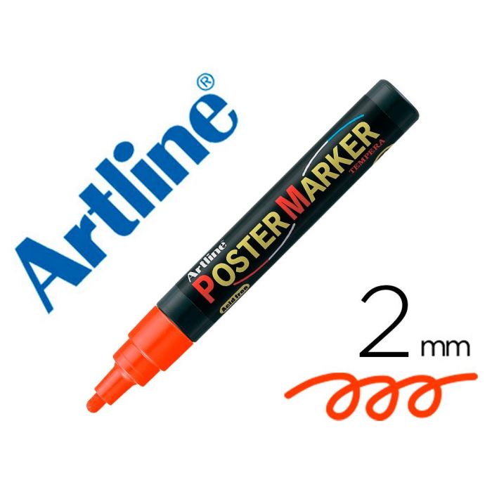 Rotulador Artline Poster Marker Epp-4-Nar Flu Punta Redonda 2 mm Color Naranja Fluor