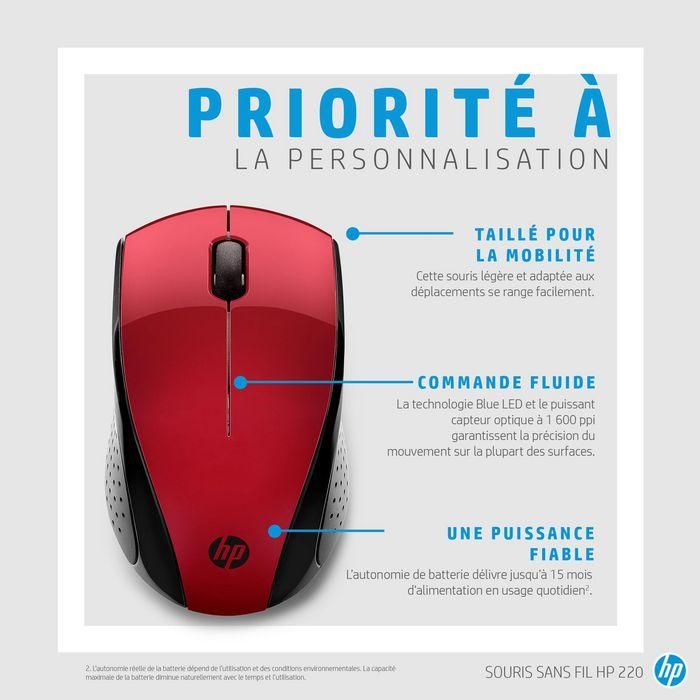 HP Ratón Inalámbrico 220 (Sunset Red) - Ratón Inalámbrico de Tamaño Viaje con Larga Duración de Batería 4