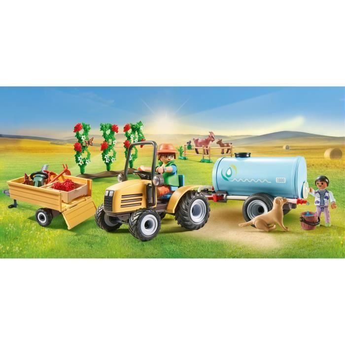 Playmobil 71442 Tractor con Tráiler y Cisterna Country, Juego de Granja Agrícola con Depósito de Agua para Niños +4 años 1