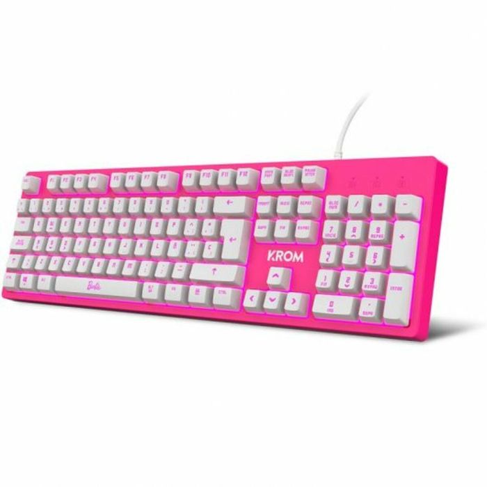 Teclado y Ratón Gaming Krom KANDY BARBIE Rosa QWERTY 7 Teclado y Ratón Gaming Krom KANDY BARBIE Rosa QWERTY 7