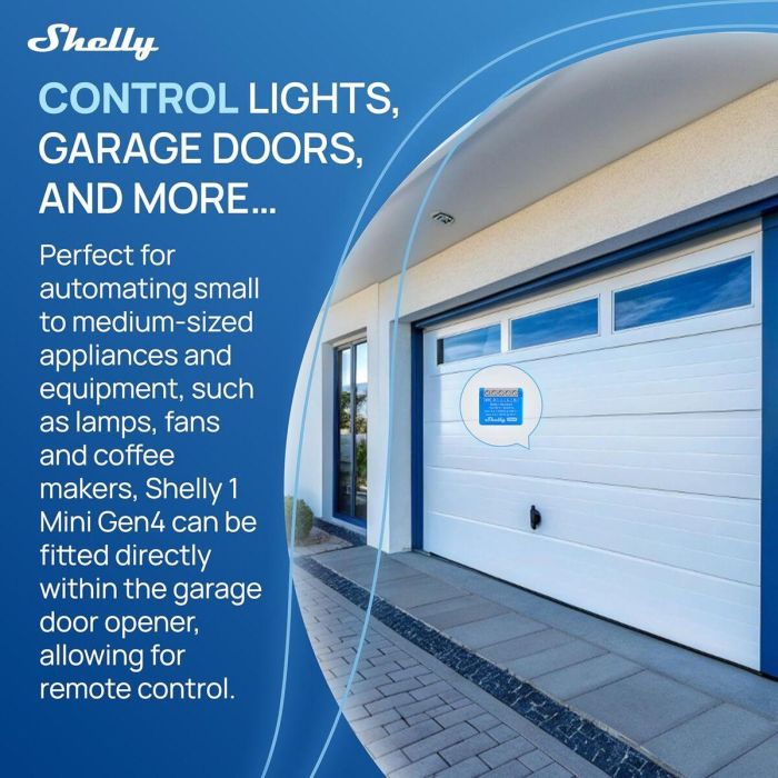 Shelly Relais 1 Mini Gen4 WLAN BT Matter Zigbee 8A Interruptor Inteligente 15