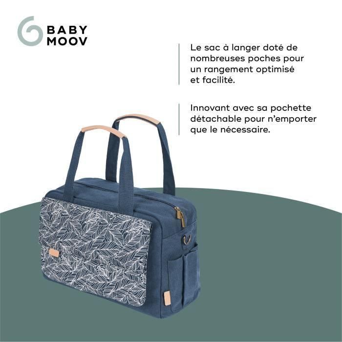 Bolso cambiador Babymoov Day to Day - Moderno y funcional, Capacidad 23L, Muchos bolsillos, 6 accesorios incluidos, Palma 2