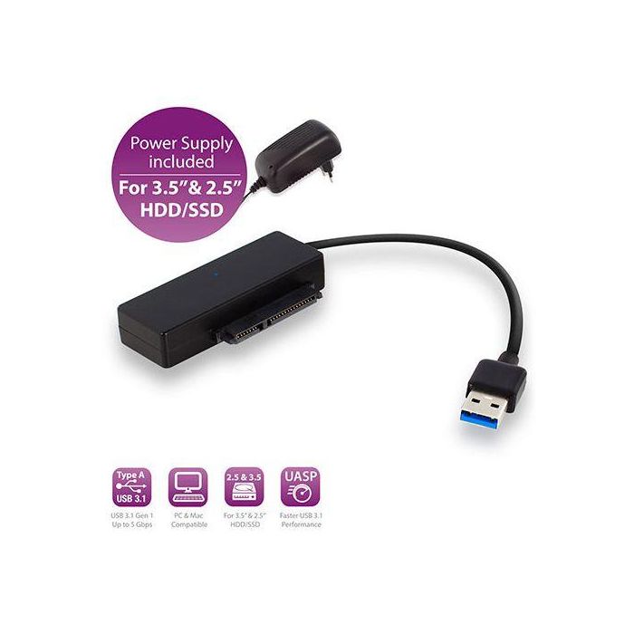 MicroConnect 2.5" and 3.5" SATA HDD SSD to USB 3.1 Gen1 adapter cable MicroConnect 2.5" and 3.5" SATA HDD SSD to USB 3.1 Gen1 adapter cable