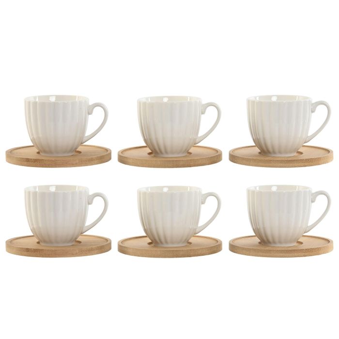 Cafe Basicos DKD Home Decor Blanco 6.2 x 5.7 x 8.5 cm Set de 6