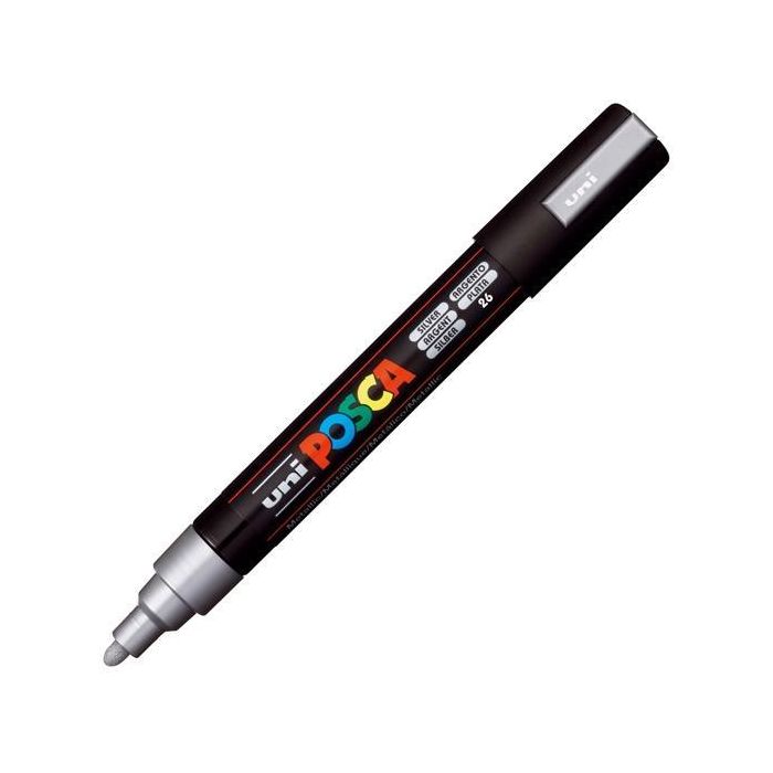 POSCA Marcador Pc-5M No Permanente Punta Bala 1,8-2,5 mm Plata POSCA Marcador Pc-5M No Permanente Punta Bala 1,8-2,5 mm Plata