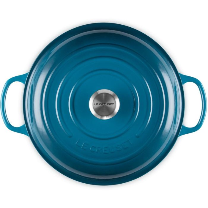 Le Creuset Olla Gourmet de Hierro Fundido 30cm, Azul Turquesa 3