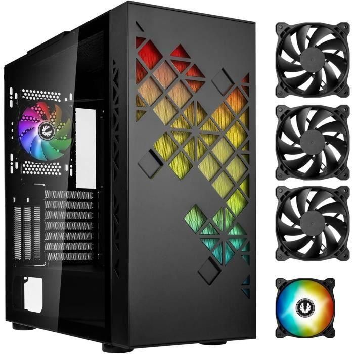 Caja de PC sin fuente de alimentación - BITFENIX Tracery ARGB (Negro) - Torre media - Formato E-ATX Caja de PC sin fuente de alimentación - BITFENIX Tracery ARGB (Negro) - Torre media - Formato E-ATX