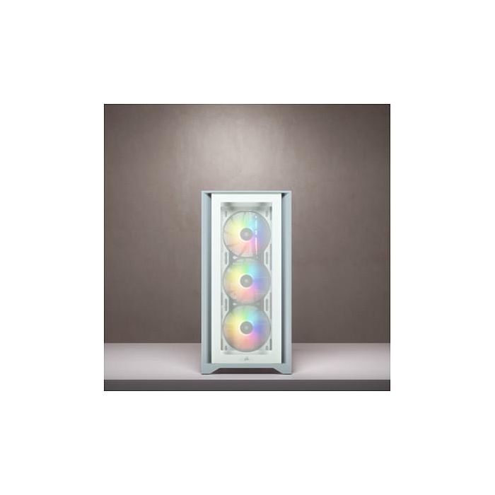 Corsair 4000X RGB Torre Midi ATX Blanca para PC Gaming con Ventana de Cristal Templado