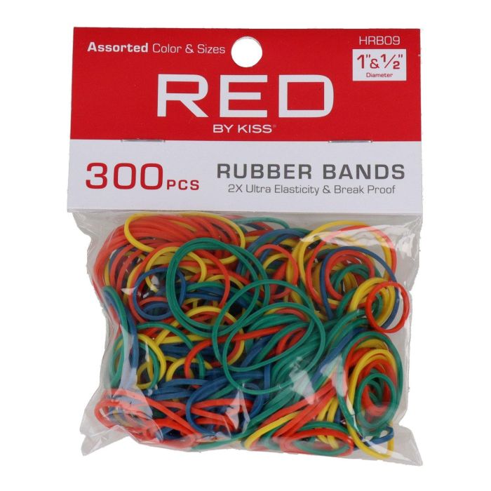 Red Kiss Bandas de goma para el pelo mediana, 300 piezas