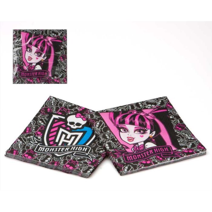 Pack 15 Servilletas Monster High 33x33 cm